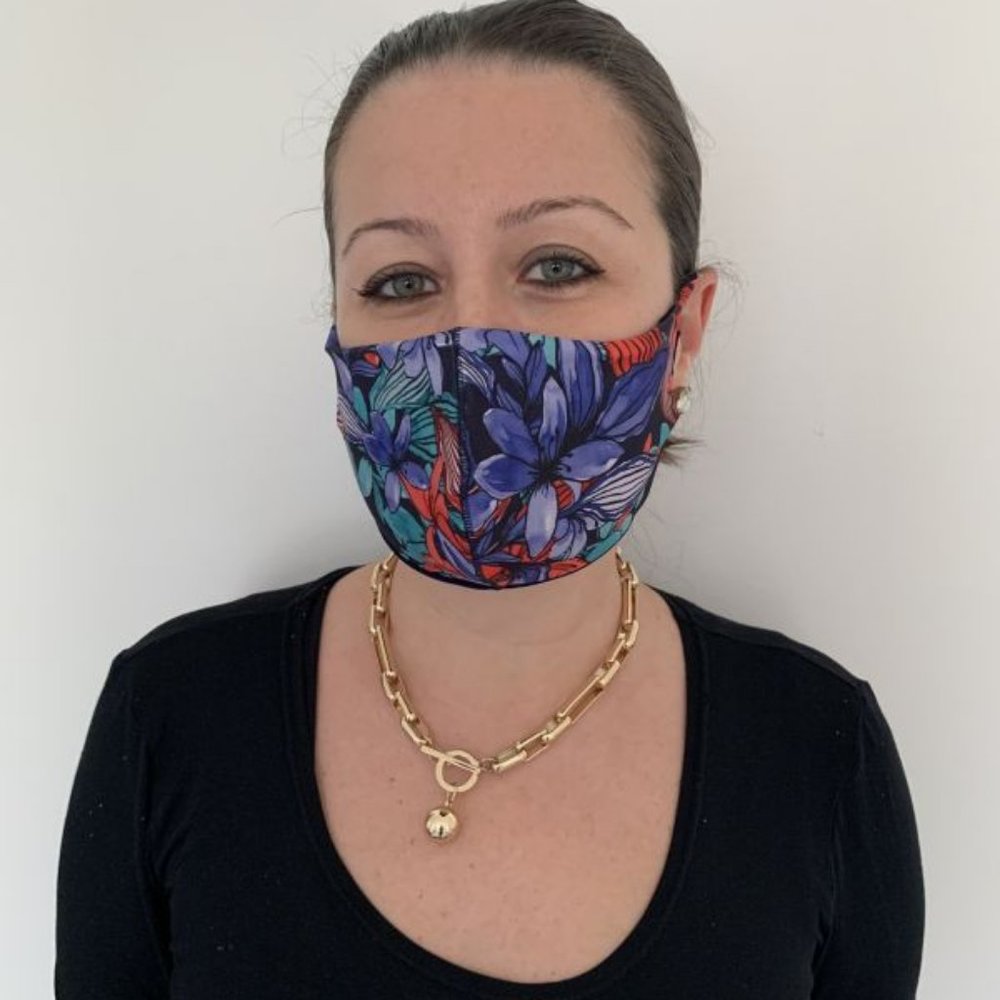 Large Floral Print Reversible Fashion Mask